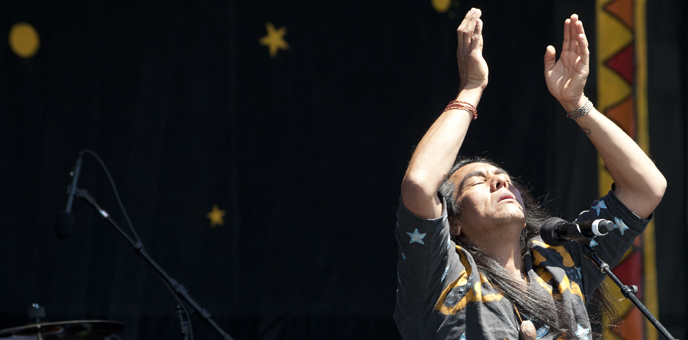 Robert Mirabal at Jazz Festival 2013, New Orleans, La. (Photo by G. A. Volb/Shutterjock)